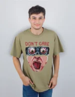 Dont Care Printed Oversized Cotton Teen T-Shirt - Image 6