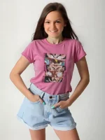 Boys and girls oversized cotton T-shirt printed with animation - Image 3