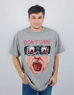 Dont Care Printed Oversized Cotton Teen T-Shirt - Image 4