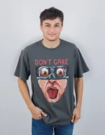 Dont Care Printed Oversized Cotton Teen T-Shirt - Image 3