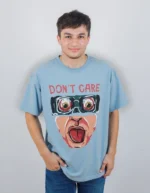Dont Care Printed Oversized Cotton Teen T-Shirt - Image 2
