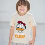 تى شيرت أطفالى قطن أوفر سايز مطبوع Need to Sleep