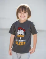 Kids' Oversized Cotton T-Shirt with Need to Sleep Print - Image 2