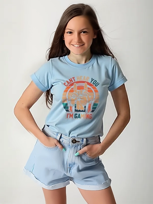 4 تى شيرت وسط قطن أوفر سايز مطبوع Iam Gaming - الصورة 1