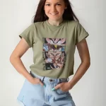 تى شيرت وسط قطن أوفر سايز مطبوع Animation