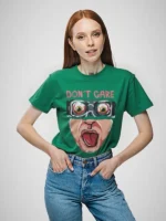 Dont Care Teen Girls Oversized Cotton Printed T-Shirt - Image 6