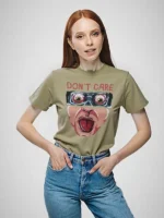 Dont Care Teen Girls Oversized Cotton Printed T-Shirt - Image 5