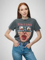 Dont Care Teen Girls Oversized Cotton Printed T-Shirt - Image 4