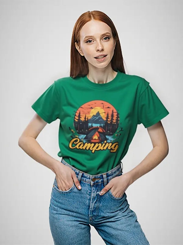 topview_image_bbaf270e8e144512aab1302045025797 تى شيرت محير بناتى قطن أوفر سايز مطبوع Camping - الصورة 1