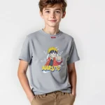 تى شيرت وسط بوليستر أوفر سايز مطبوع Naruto