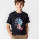 تى شيرت وسط بوليستر أوفر سايز مطبوع Dragon Ball Z