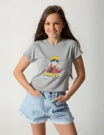 Girls' Naruto Printed Oversized Polyester T-Shirt
