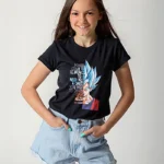 تى شيرت وسط بناتى بوليستر أوفر سايز مطبوع Dragon Ball Z