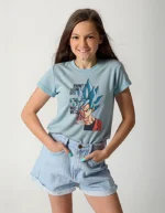 Girls' Dragon Ball Z Printed Polyester Oversized T-Shirt - Image 2