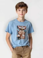 Boys' Oversized Cotton T-Shirt with Animation Print - Image 6