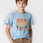 Boys' Oversized Cotton T-Shirt with I'm Gaming Print