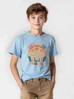 Boys' Oversized Cotton T-Shirt with I'm Gaming Print