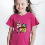 تي شيرت أطفالى بناتى قطن أوفر سايز مطبوع looney tunes