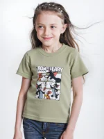 ⁦تي شيرت أطفالى بناتى قطن أوفر سايز مطبوع Tom & Jerry⁩ - الصورة ⁦4⁩