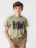Boys' Avengers Printed Oversized Cotton T-Shirt - Image 3