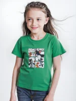 تي شيرت أطفالى بناتى قطن أوفر سايز مطبوع Tom & Jerry