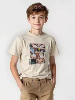 Boys' Oversized Cotton T-Shirt with Animation Print - Image 3