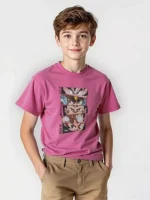 Boys' Oversized Cotton T-Shirt with Animation Print - Image 2