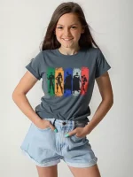 ⁦تى شيرت وسط قطن أوفر سايز مطبوع  Avengers⁩ - الصورة ⁦3⁩