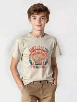 Boys' Oversized Cotton T-Shirt with I'm Gaming Print - Image 2